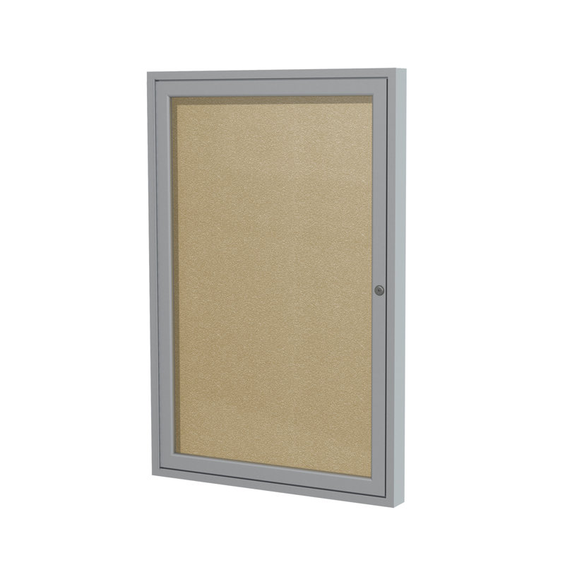 Ghent 1 Door Enclosed Vinyl Bulletin Board with Satin Frame & Reviews